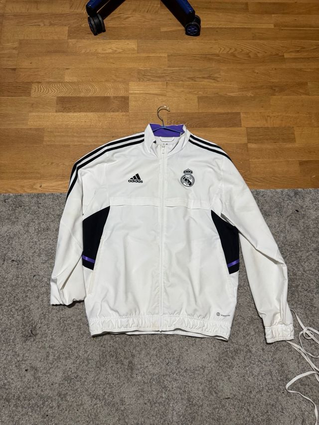 Cortavientos Real Madrid Adidas Blanco Morado
