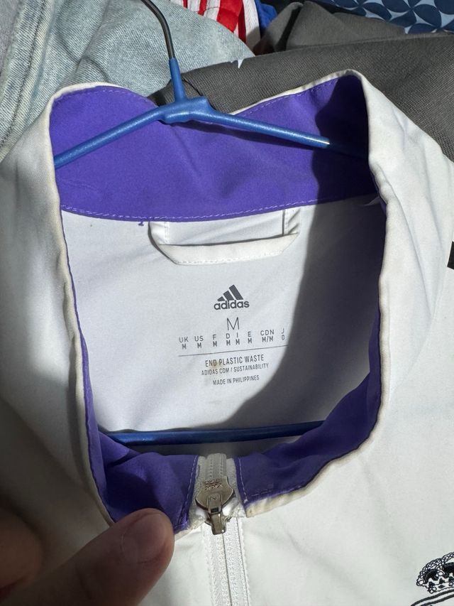 Cortavientos Real Madrid Adidas Blanco Morado