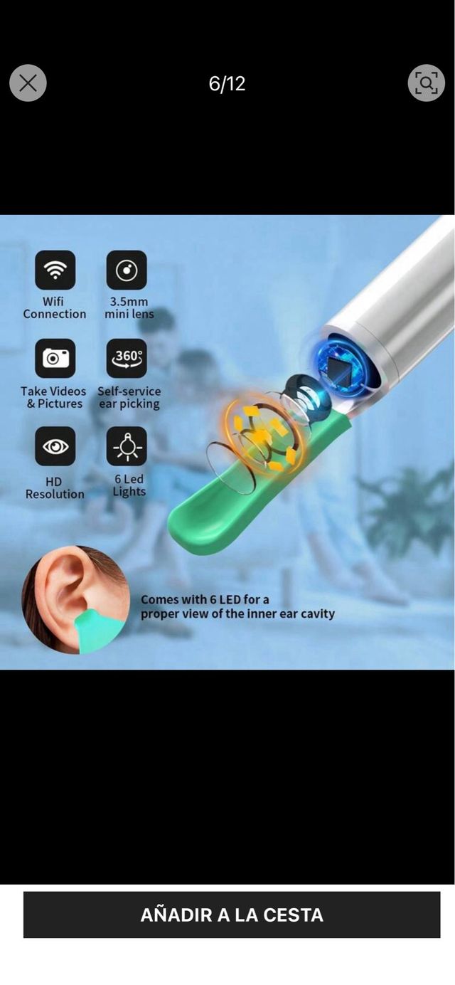 Limpiador de oídos con cámara WiFi