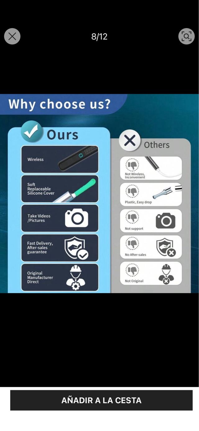 Limpiador de oídos con cámara WiFi