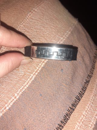 Pulsera plateada y beige