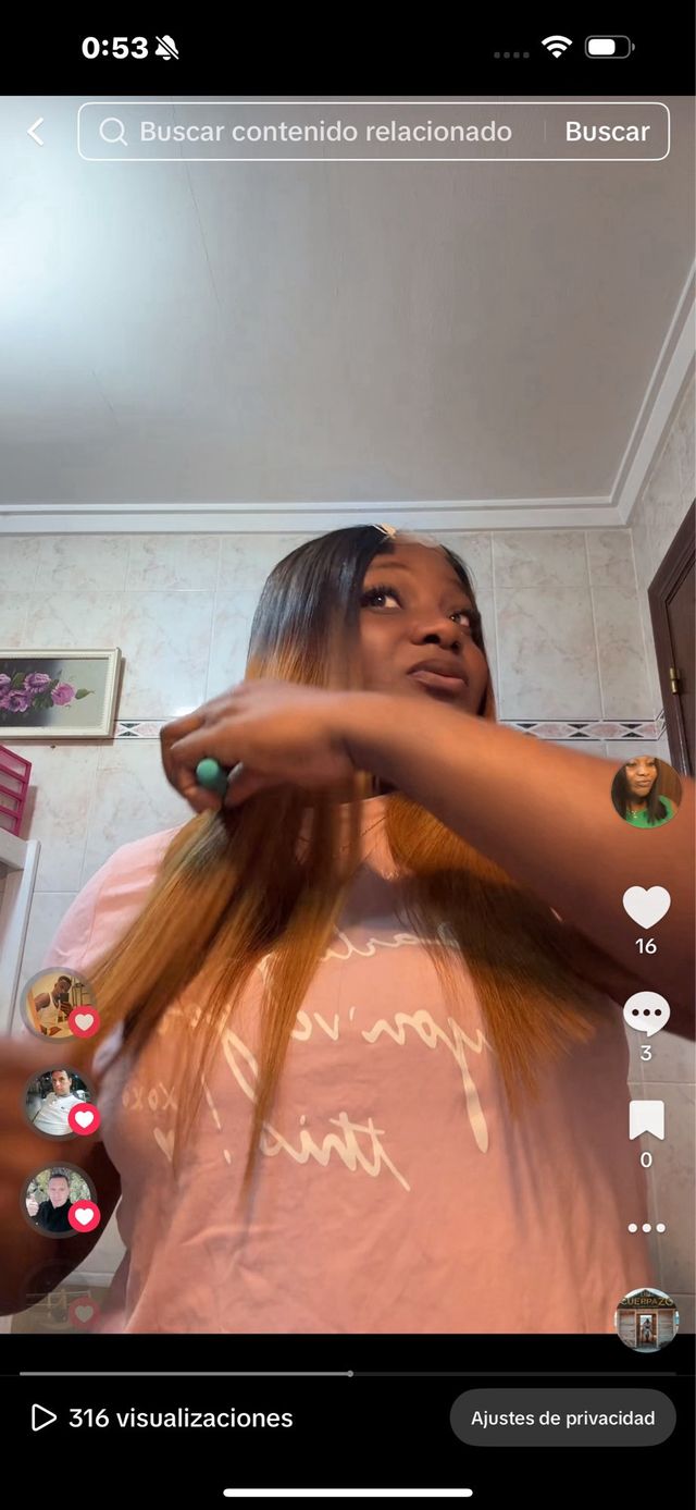 Peluca Ombré Negro a Naranja