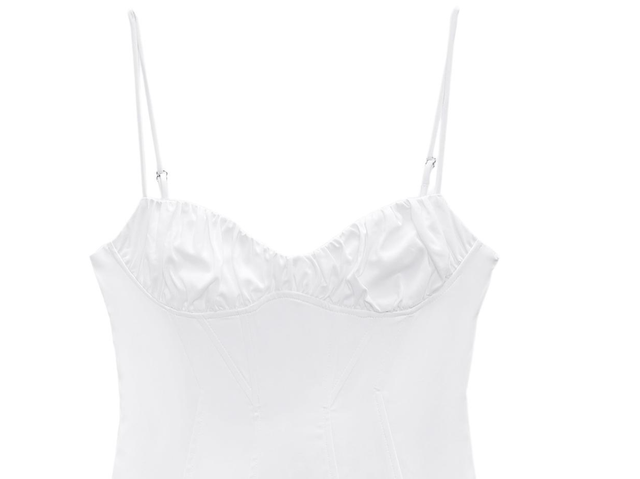 Vestido popelín elástico blanco