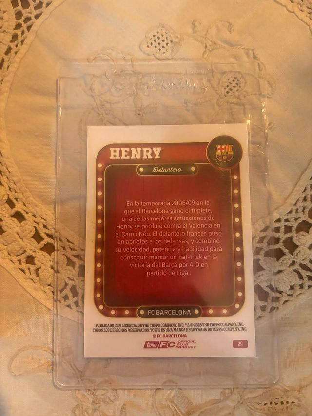 Carta Topps FC Barcelona Henry 28/50