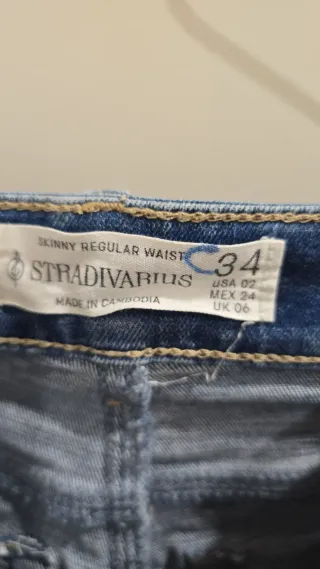Pantalón skinny tiro alto azul