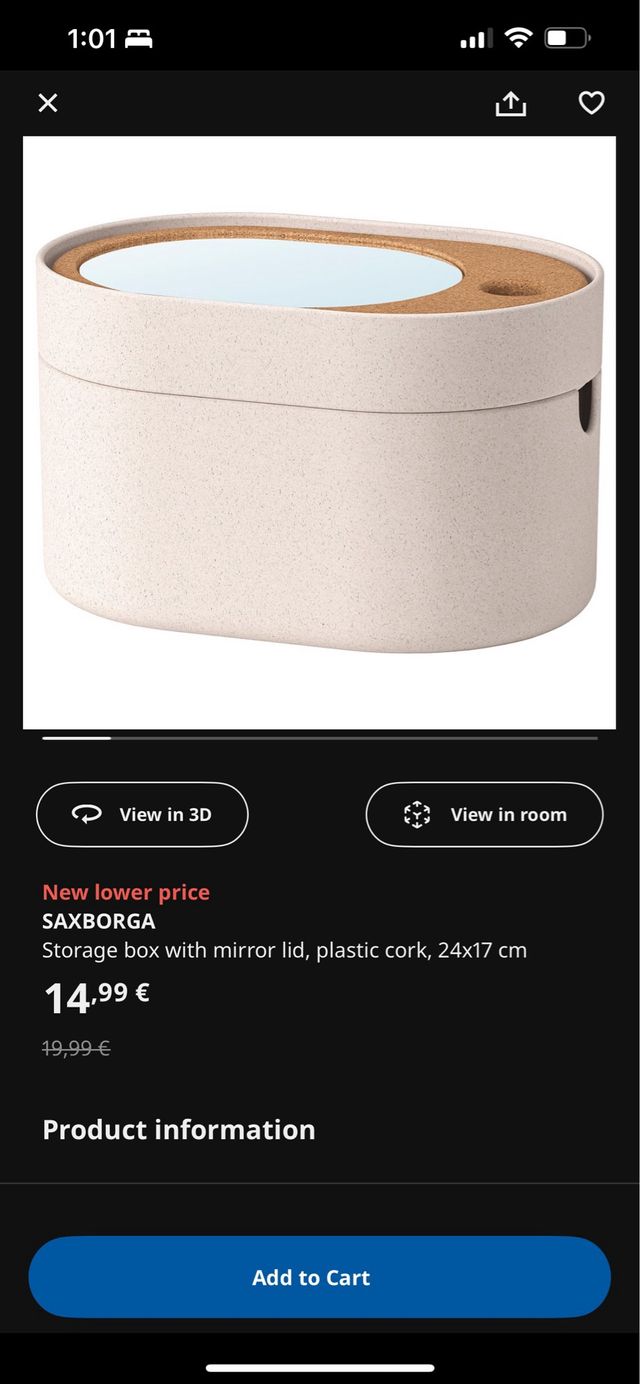 Caja SAXBORGA con espejo (IKEA)