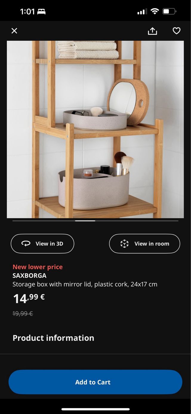 Caja SAXBORGA con espejo (IKEA)