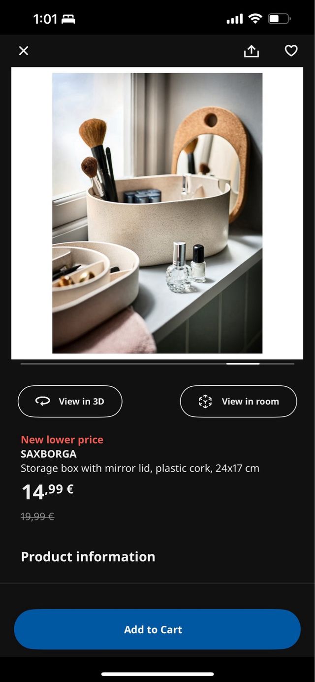 Caja SAXBORGA con espejo (IKEA)