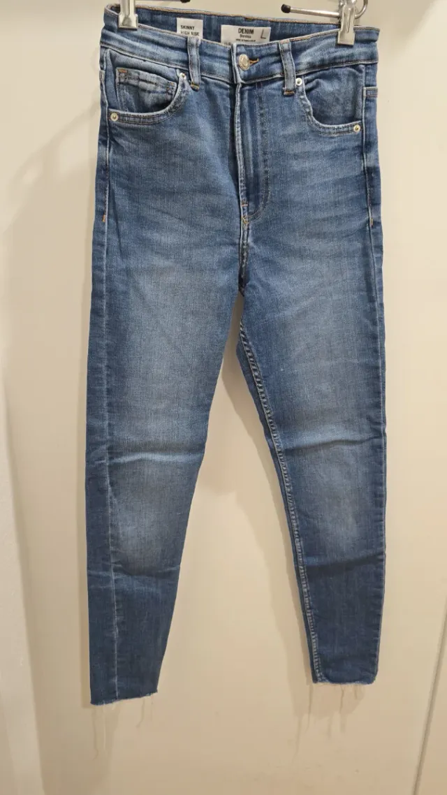 Vaqueros Skinny Tiro Alto Azul Talla 36