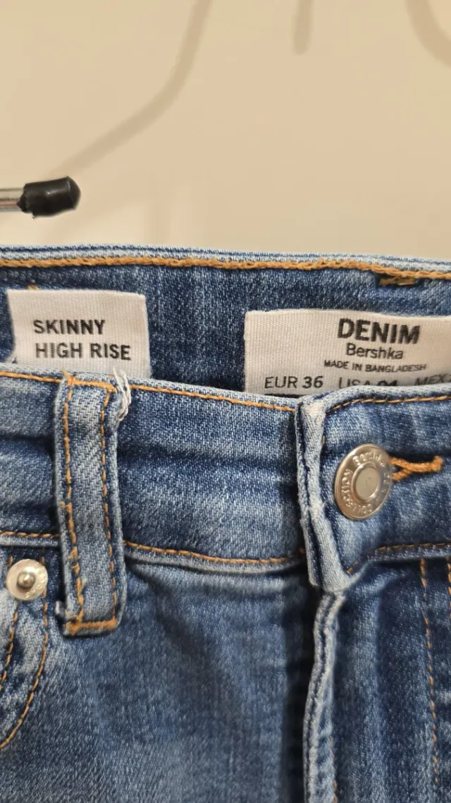 Vaqueros Skinny Tiro Alto Azul Talla 36