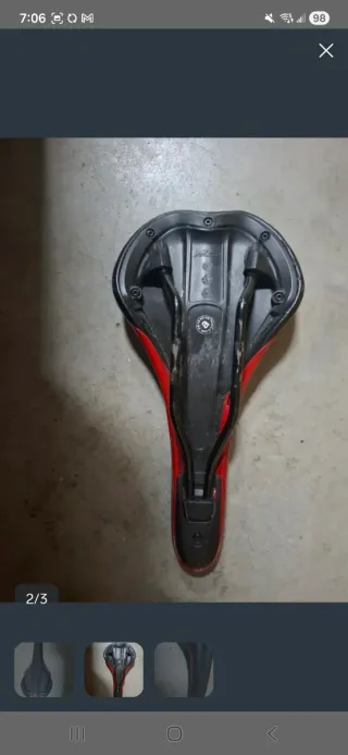 Sillín Merida bicicleta Negro/Rojo