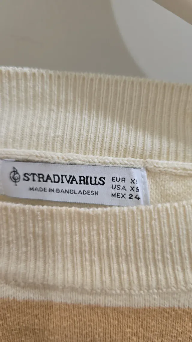 Jersey beige con rayas marrones