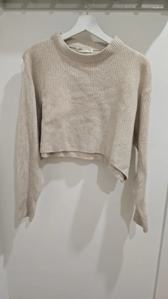 Jersey beige cuello alto