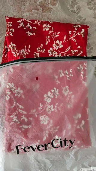 Vestido rojo floral tirantes midi