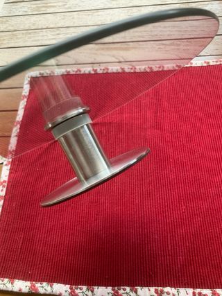 Alzata girevole in vetro e metallo