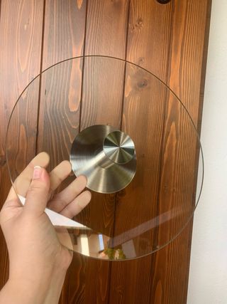 Alzata girevole in vetro e metallo