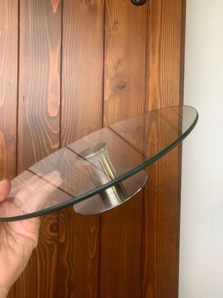 Alzata girevole in vetro e metallo