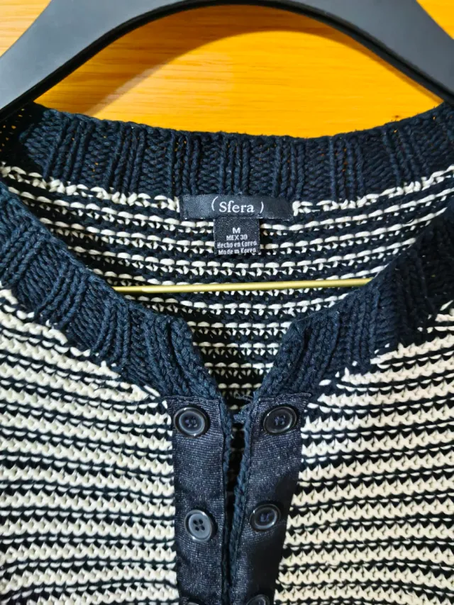 Jersey Rayas Blanco y Negro Talla S