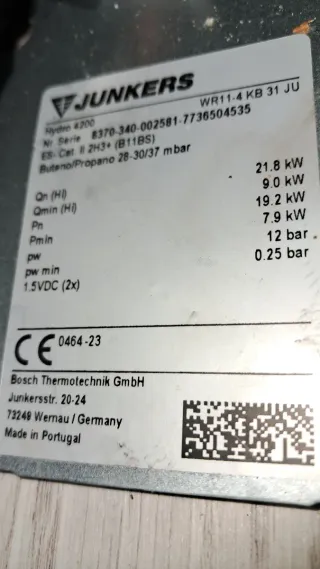 Calentador Junkers Gas Butano/Propano