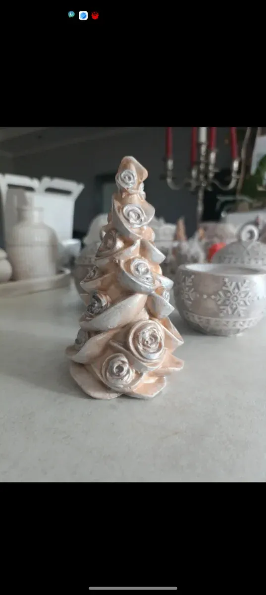 Albero decorativo rose oro e argento