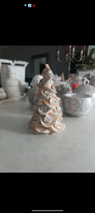 Albero decorativo rose oro e argento