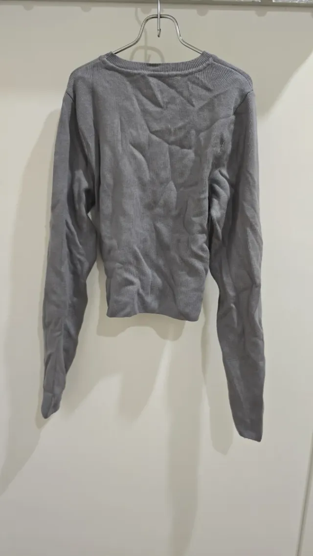 Jersey Zara gris cuello redondo manga larga