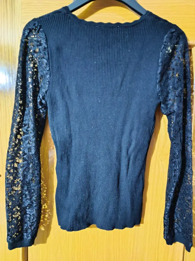 Jersey Morgan manga larga con encaje negro talla s