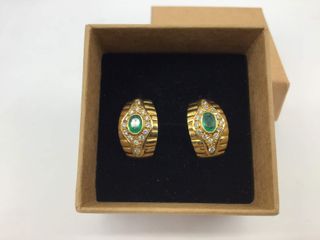 pendientes oro 18k con piedra con circonita