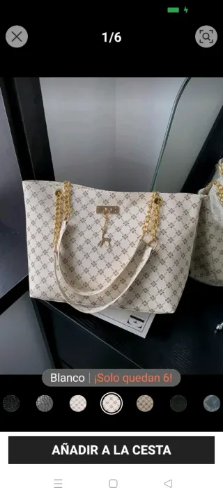 Bolso tote beige con estampado