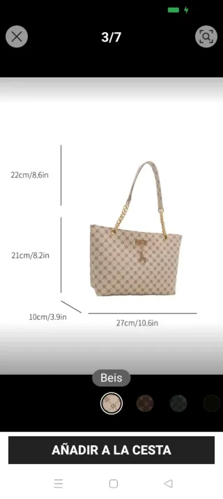 Bolso tote beige con estampado