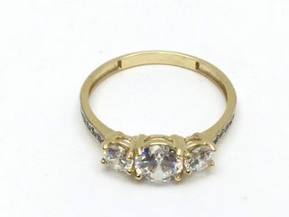 anillo oro 18k con piedra con circonita