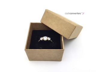 anillo oro 18k con piedra con circonita