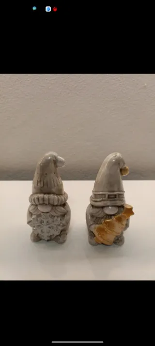 Gnomi Natale in polvere di Ceramica Beige Oro