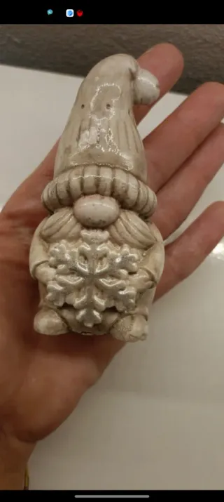 Gnomi Natale in polvere di Ceramica Beige Oro