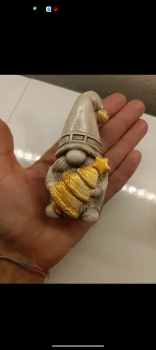 Gnomi Natale in polvere di Ceramica Beige Oro