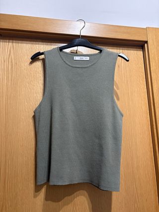 Camiseta sin mangas Mango Verde Talla XL
