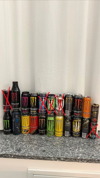 Lattine / latas Monster vuote