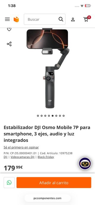Brazo estabilizador DJI negro