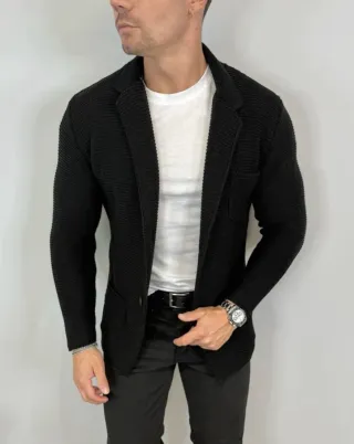 Blazer uomo in lana nero