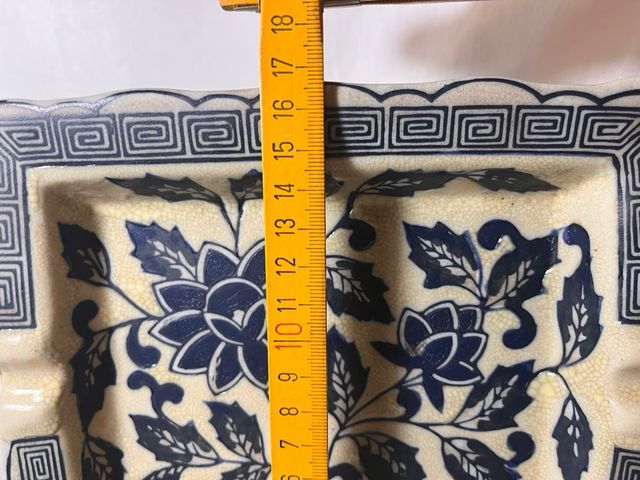 Ceniera in ceramica vintage blu cobalto