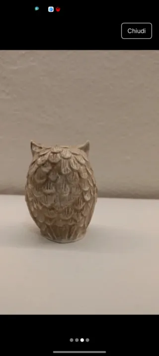 Gufetto decorativo in ceramica