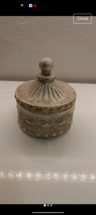 Contenitore candela in ceramica