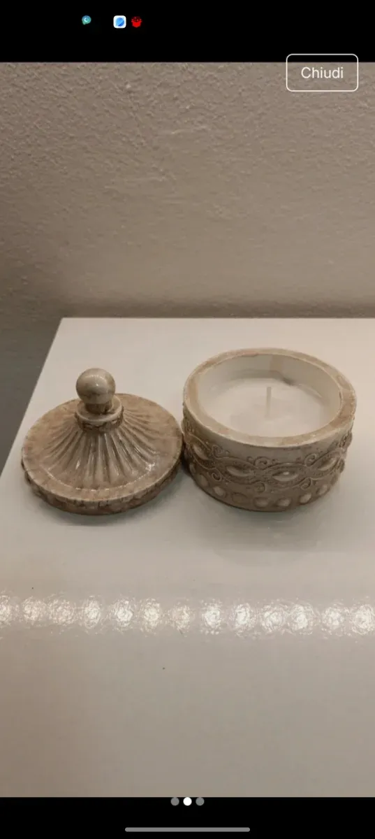 Contenitore candela in ceramica