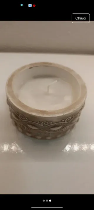 Contenitore candela in ceramica