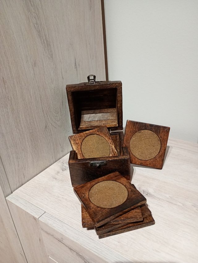 6 Posavasos de Madera y Corcho