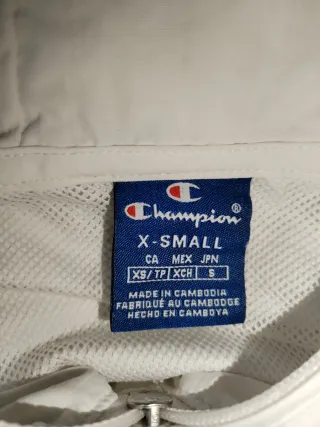 Giacca antivento Champion bianca, rossa e nera