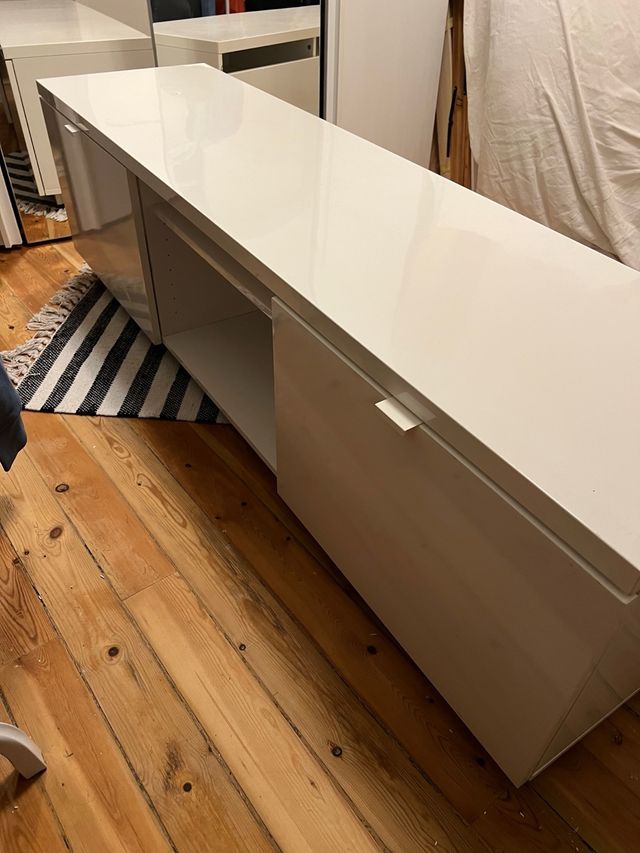 Mueble TV IKEA BYAS Blanco Satinado