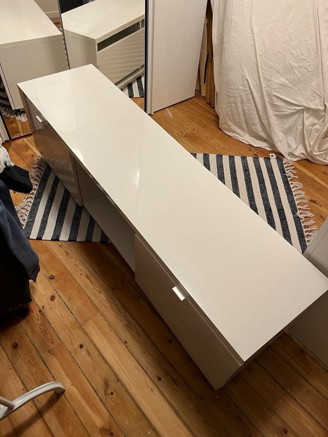 Mueble TV IKEA BYAS Blanco Satinado