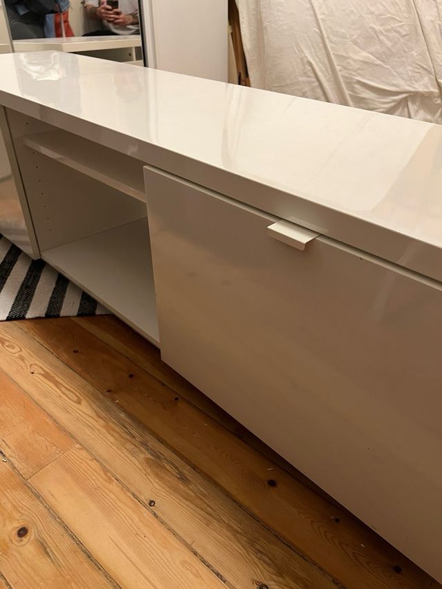 Mueble TV IKEA BYAS Blanco Satinado