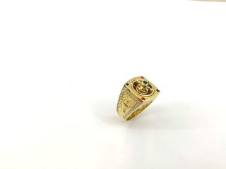 sello oro 18k con aguamarina